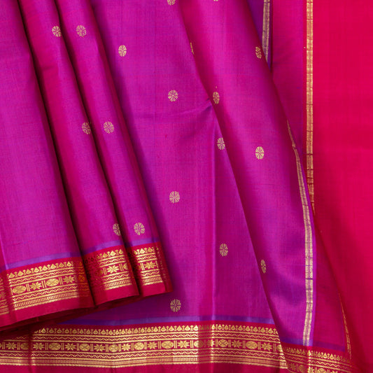 Purple And Red Thirubuvanam Silk Saree For Festive Wear PV ABI 439