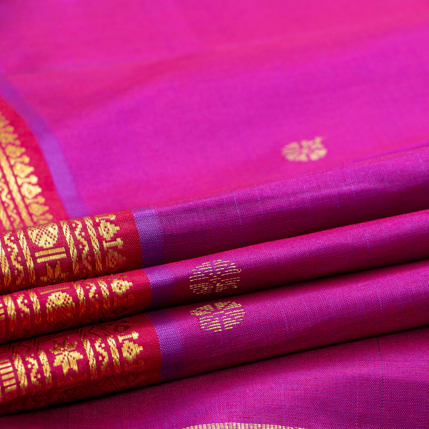 Purple And Red Thirubuvanam Silk Saree For Festive Wear PV ABI 439