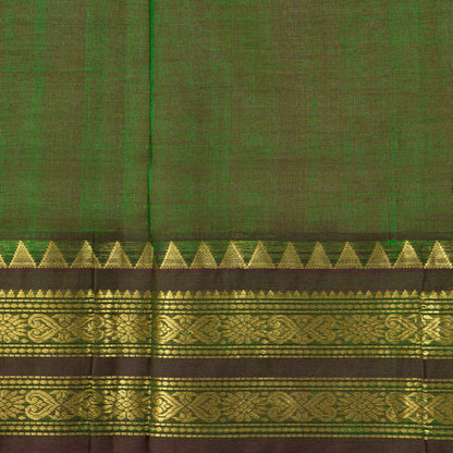 Pink And Green Kanchi Silk Cotton Saree For Festive Wear VP SC 234