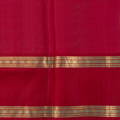 Blue And Maroon  Kanchi Silk Cotton Saree For Festive Wear VP SC 229