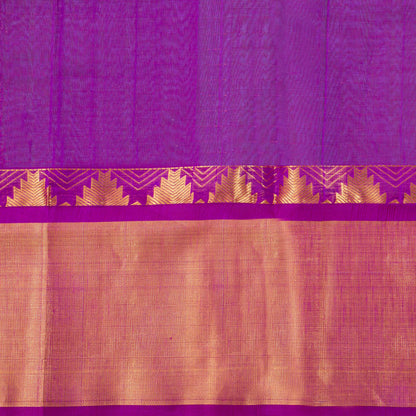 Sea Green And Purple Kanchi Silk Cotton Saree For Festive Wear VP SC 231