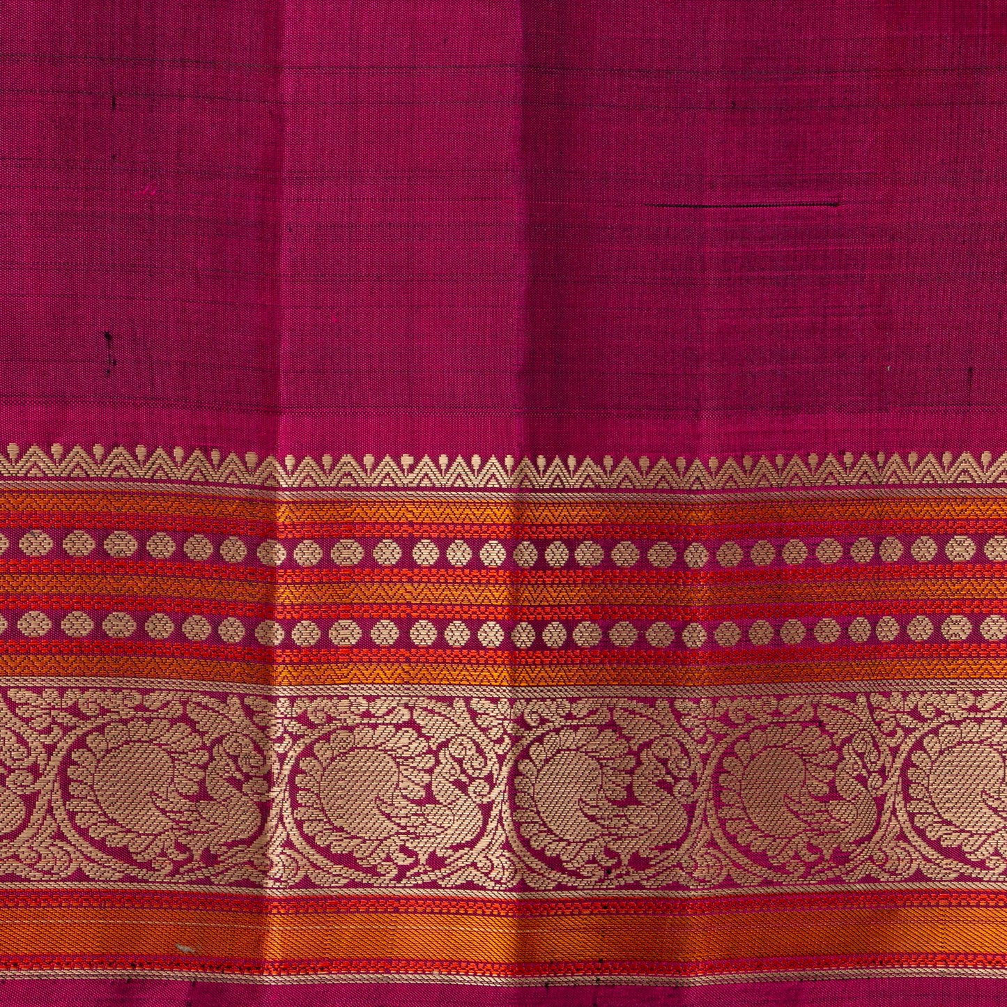 Black And Magenta Kanchipuram Silk Saree No Zari For Festive Wear PV RSP 157