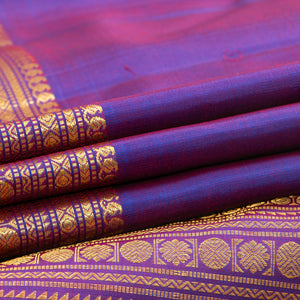 Purple Kanchipuram Silk Saree For Wedding Wear PV ABI 457