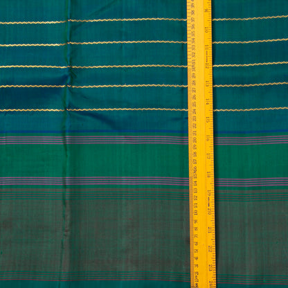 Green Dual Shade Kanchipuram Silk Saree With Veldhari Stripes For Festive Wear PV ABI 50981
