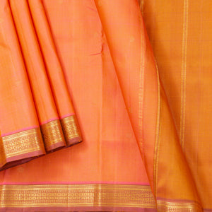 Pastel Peach Kanchipuram Silk Saree For Festive Wear PV ABI 440