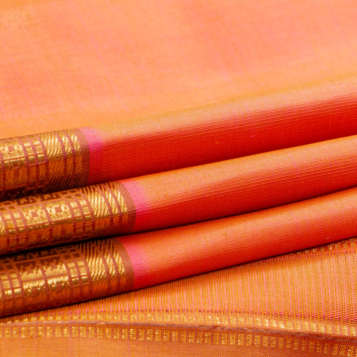 Pastel Peach Kanchipuram Silk Saree For Festive Wear PV ABI 440