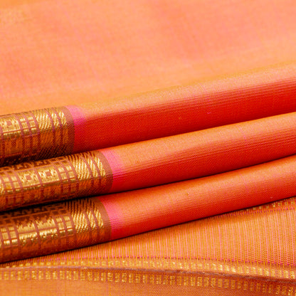 Pastel Peach Kanchipuram Silk Saree For Festive Wear PV ABI 440