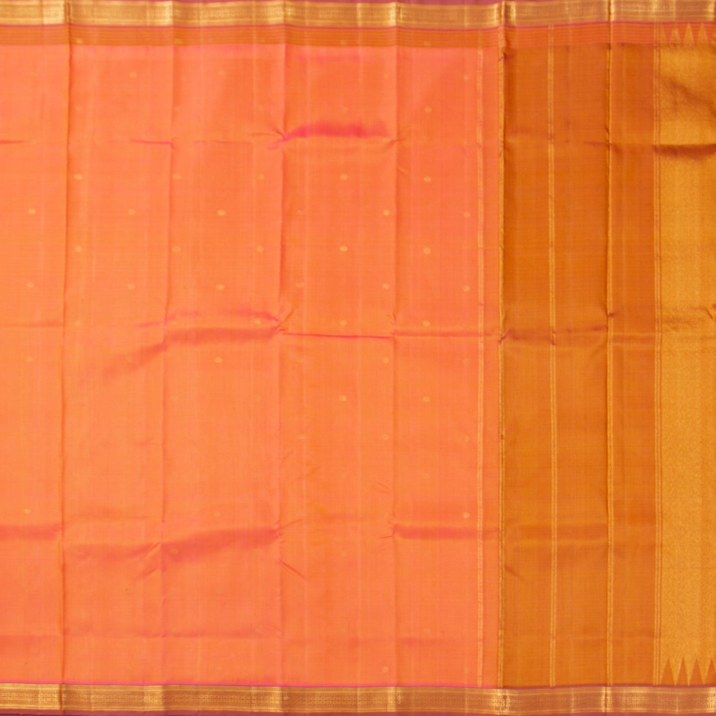 Pastel Peach Kanchipuram Silk Saree For Festive Wear PV ABI 440
