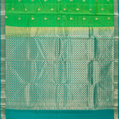 Green And Blue Kanchipuram Soft Silk Saree For Festive Wear PV RSP 213
