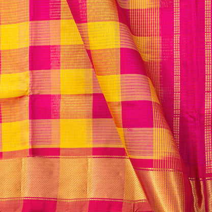 Multi Colour Checks Kanchi Silk Cotton Saree For Festive Wear VP SC 272