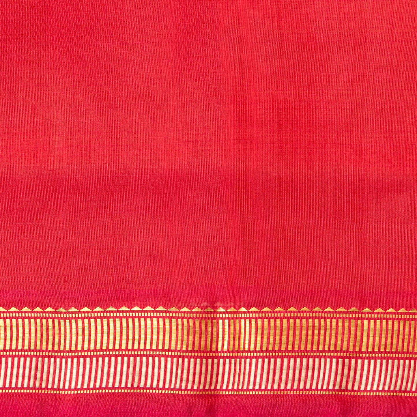 Red Kanchipuram Silk Saree With A Paisley Corner For Festive Wear PV ABI 452