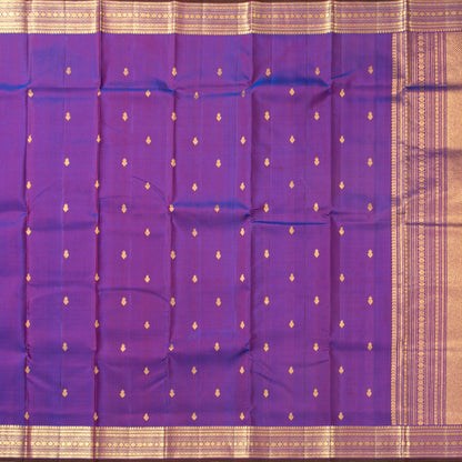 Purple Kanchipuram Silk Saree For Wedding Wear PV ABI 457