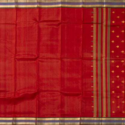 Red And Mauve Thirubuvanam Silk Saree For Festive Wear PV ABI 446