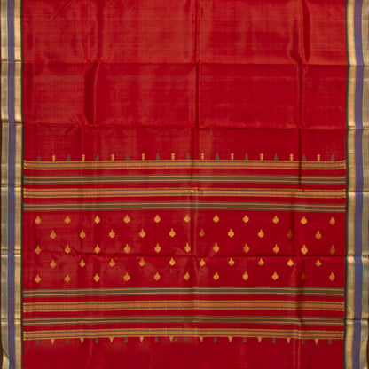 Red And Mauve Thirubuvanam Silk Saree For Festive Wear PV ABI 446