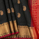 Black And Red Kanchi Silk Cotton Saree For Festive Wear VP SC 255