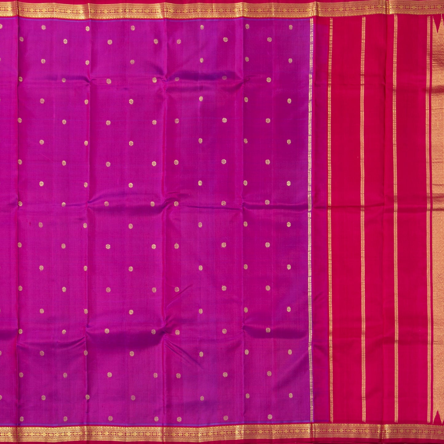 Purple And Red Thirubuvanam Silk Saree For Festive Wear PV ABI 439