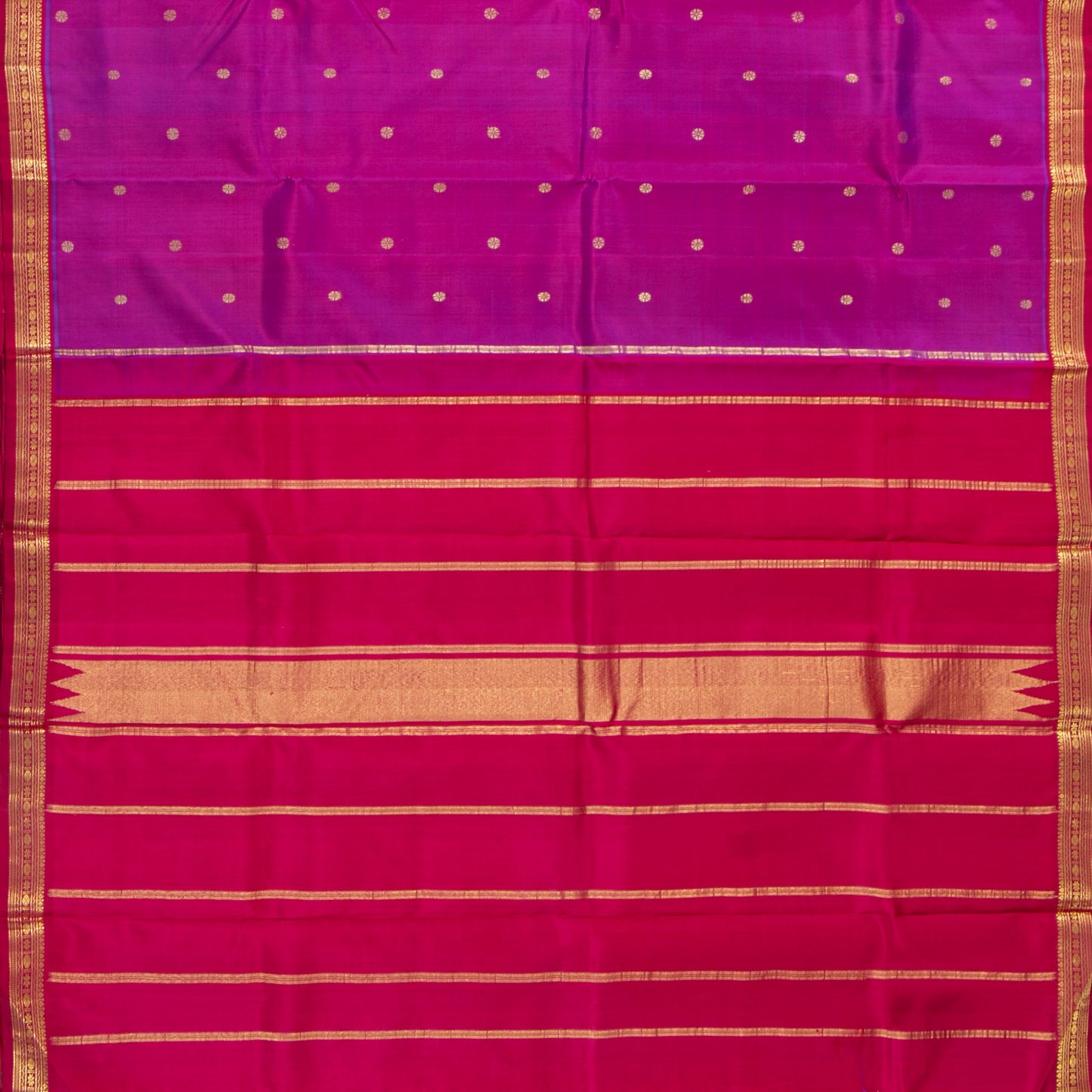 Purple And Red Thirubuvanam Silk Saree For Festive Wear PV ABI 439