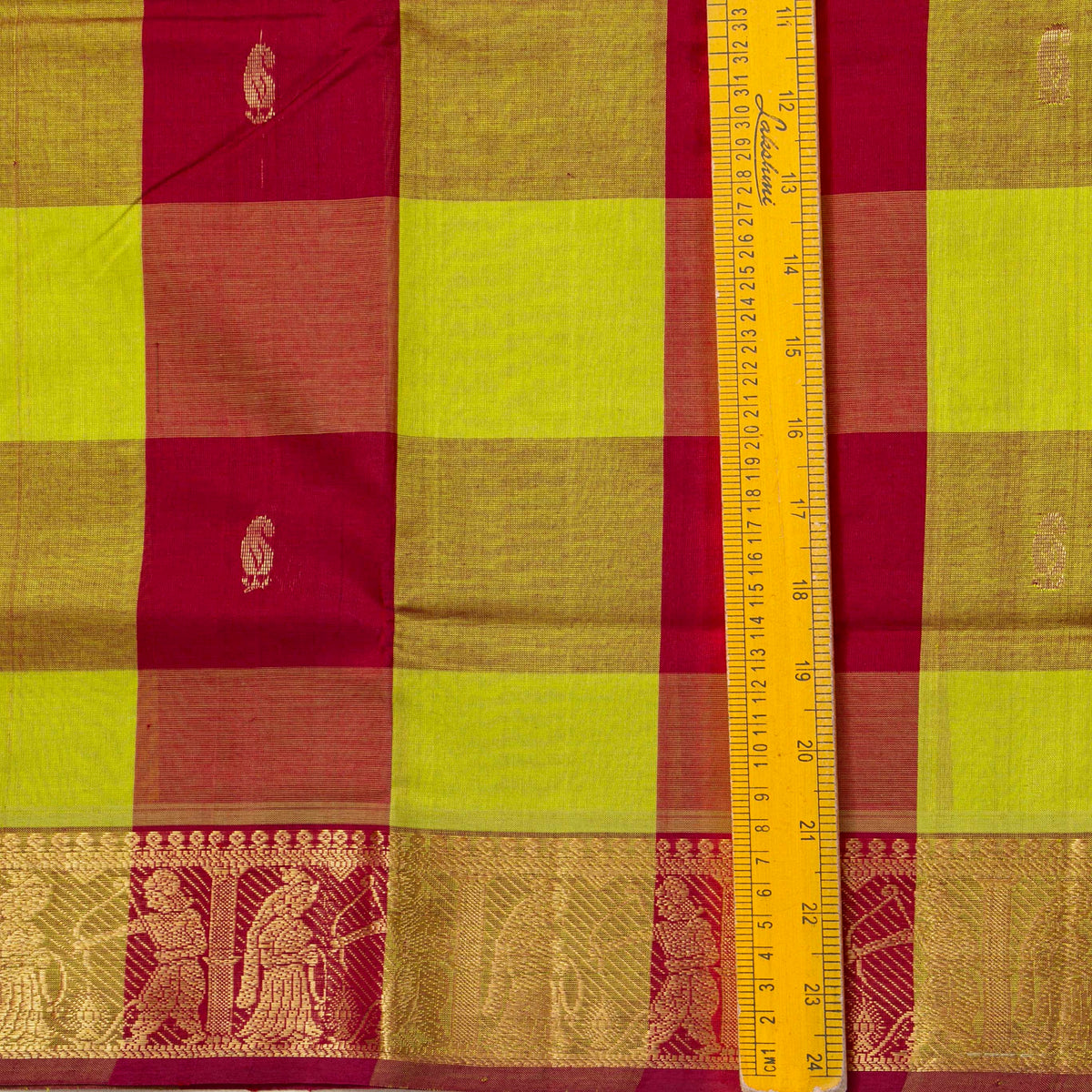 Multi Colour Checks Kanchi Silk Cotton Saree For Festive Wear VP SC 252
