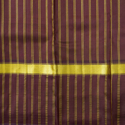 Mustard And Brown Kanchipuram Silk Saree With Malli Moggu Motifs For Festive Wear PV ABI 41875