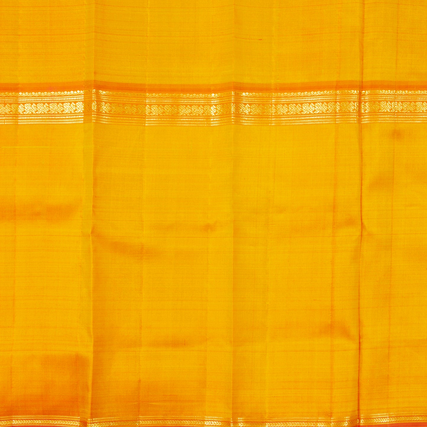 Green, Yellow And Turmeric Mubbagam Kanchipuram Silk Saree For Festive Wear PV ABI 445