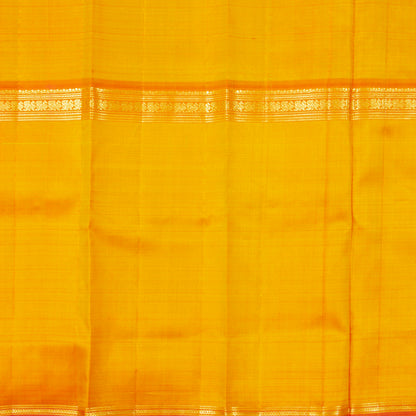 Green, Yellow And Turmeric Mubbagam Kanchipuram Silk Saree For Festive Wear PV ABI 445