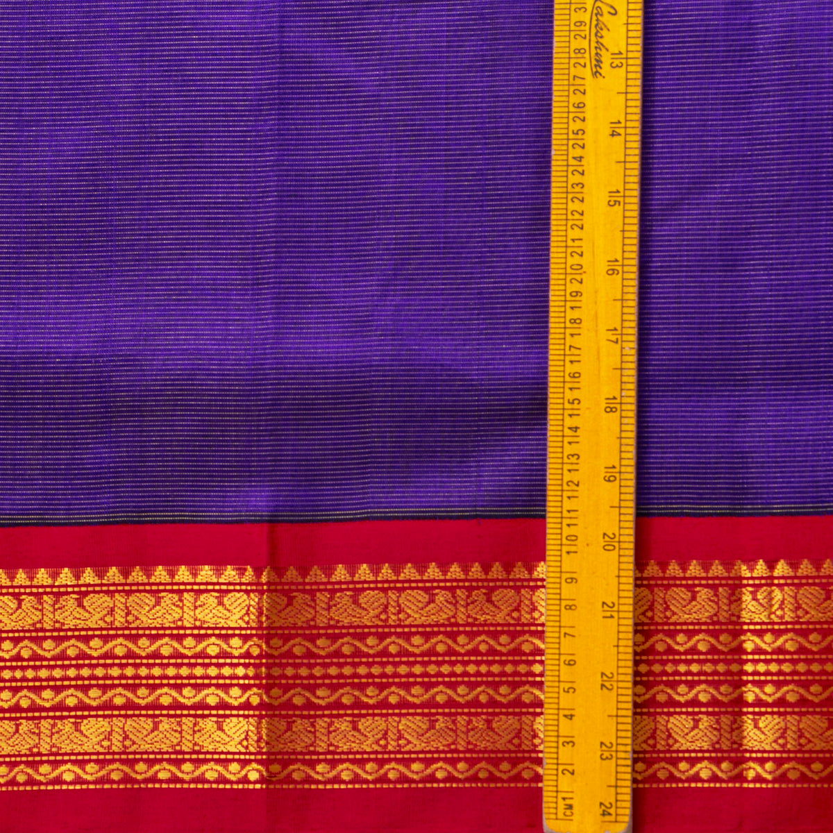 Violet And Red Kanchi Silk Cotton Saree For Festive Wear VP SC 190