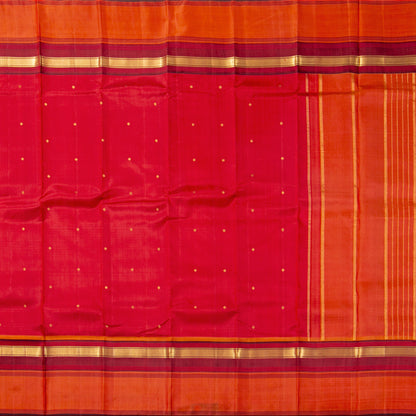 Red And Orange Thirubuvanam Silk Saree For Festive Wear PV ABI 441