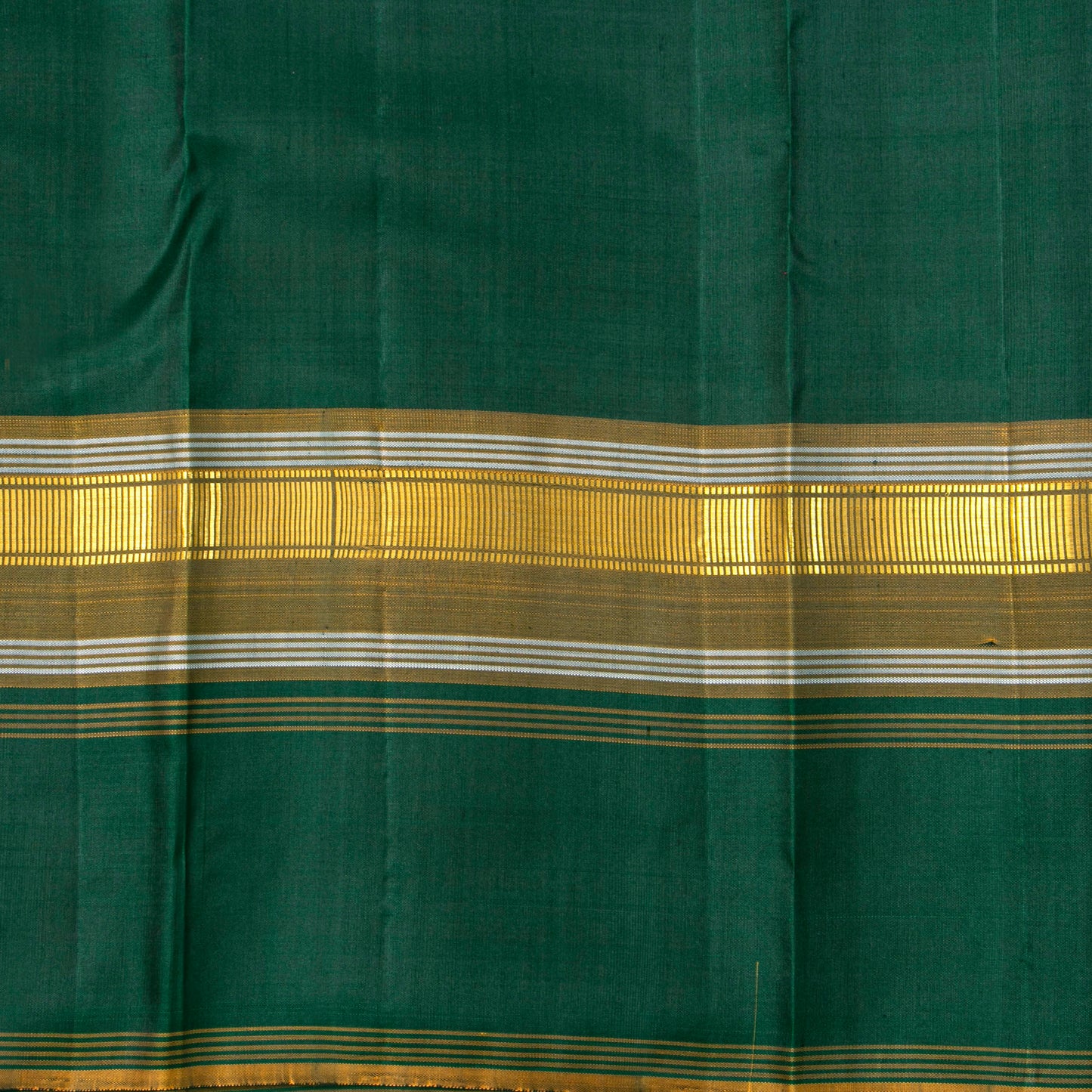Teal Kanchipuram Silk Saree With A Green Border For Festive Wear PV ABI 50986