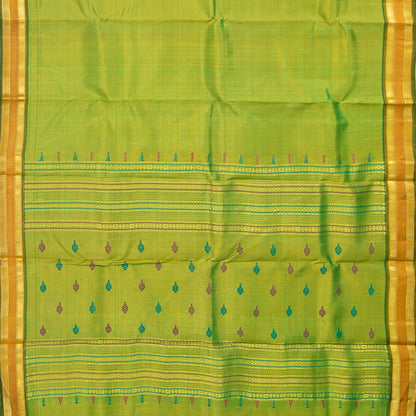 Light Green And Mustard Thirubuvanam Silk Saree For Festive Wear PV ABI 447