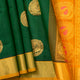 Green And Orange Kanchi Silk Cotton Saree For Festive Wear VP SC 266
