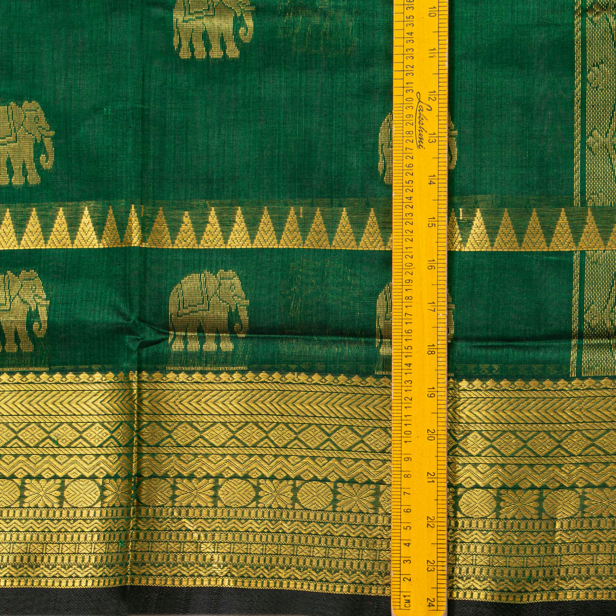 Green Kanchi Silk Cotton Saree For Festive Wear VP SC 236