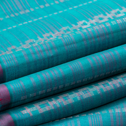 Blue And Pink Borderless Kanchipuram Soft Silk Saree For Festive Wear PV RSP 186