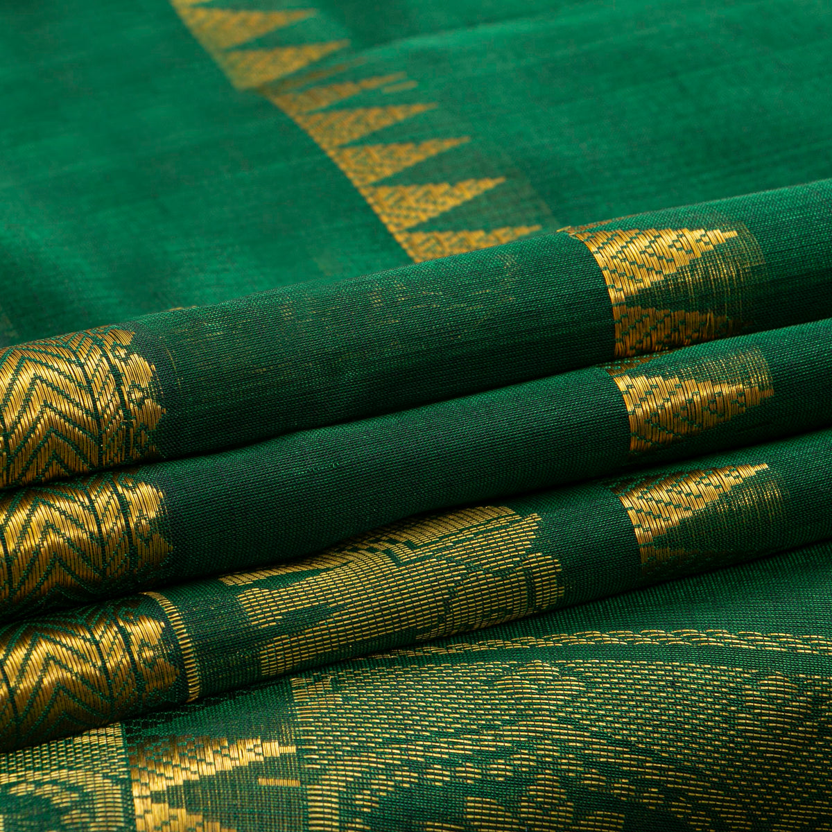 Green Kanchi Silk Cotton Saree For Festive Wear VP SC 236