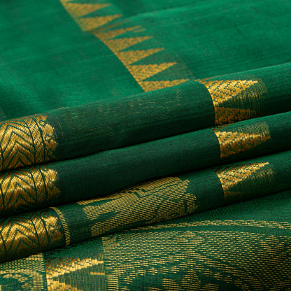 Green Kanchi Silk Cotton Saree For Festive Wear VP SC 236