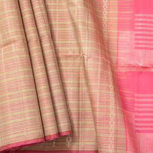 Green And Pink Borderless Kanchipuram Soft Silk Saree For Festive Wear PV RSP 187