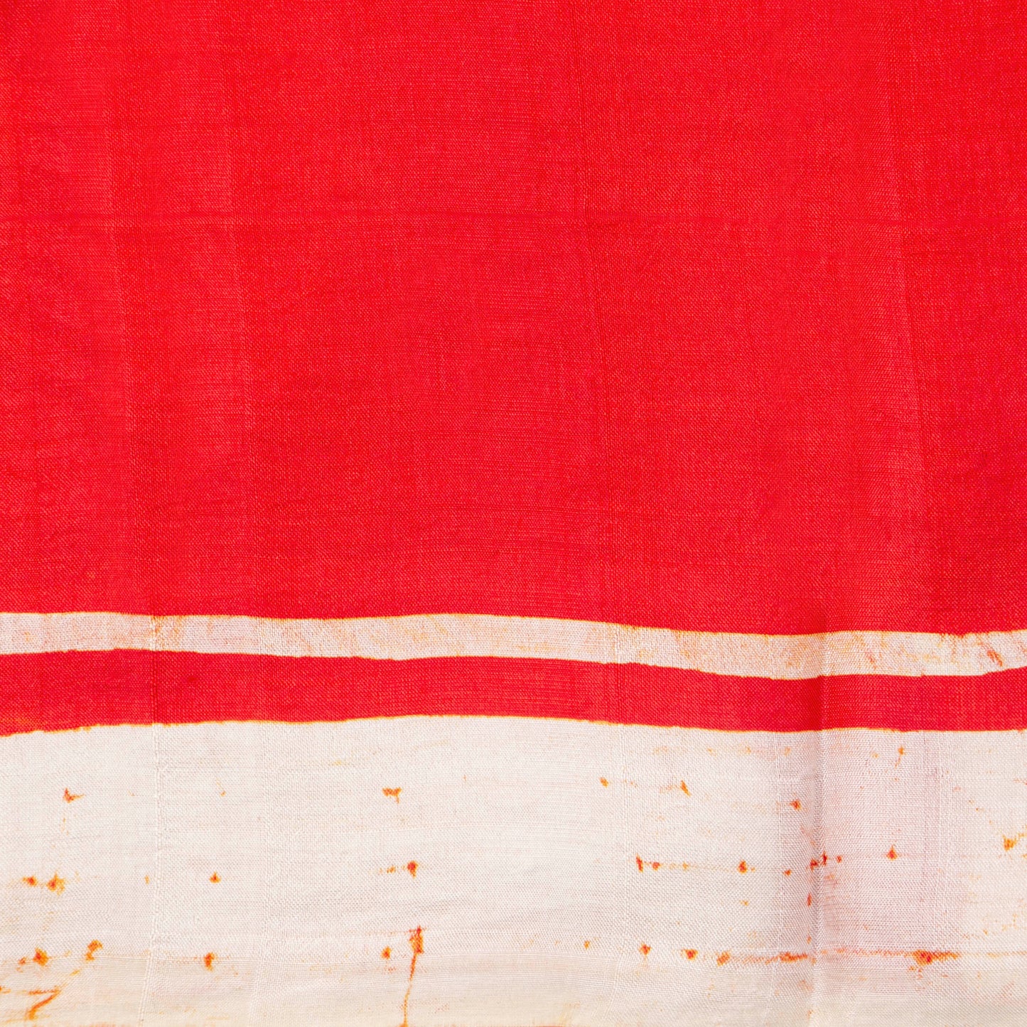 Red Batik Silk Saree With White Floral Designs For Office Wear PB 345