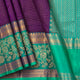 Purple And Teal Kanchi Silk Cotton Saree For Festive Wear VP SC 237