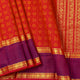 Red And Magenta Kanchi Silk Cotton Saree For Festive Wear VP SC 192
