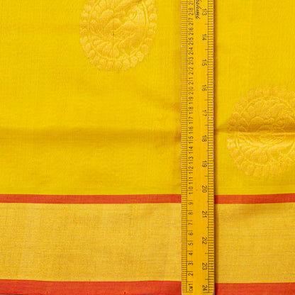 Yellow And Pink Kanchi Silk Cotton Saree For Festive Wear VP SC 261
