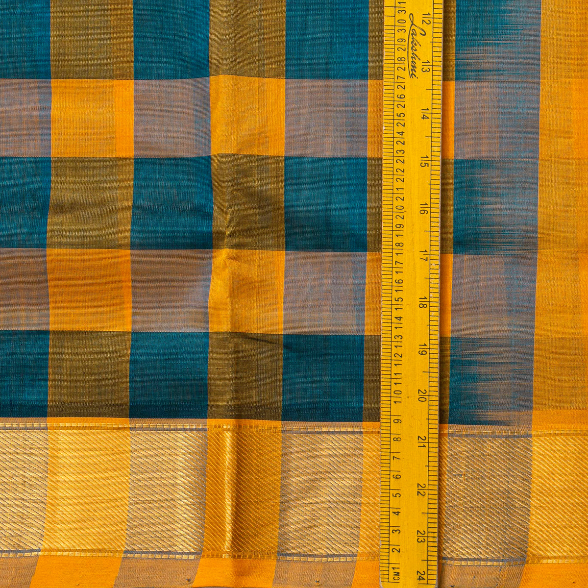 Multi Colour Checks Kanchi Silk Cotton Saree For Festive Wear VP SC 271