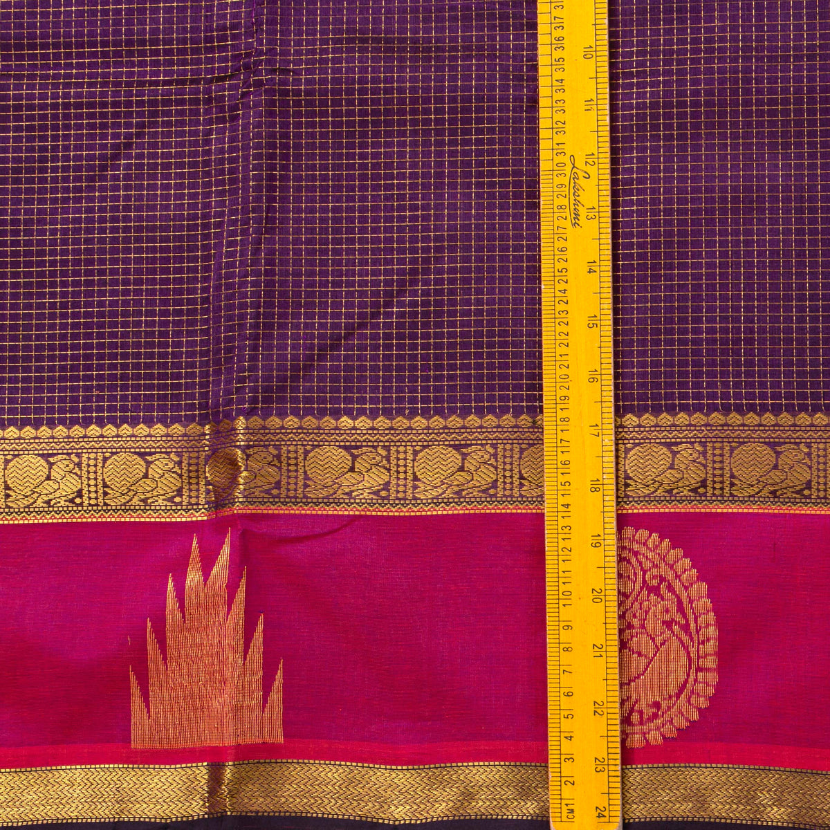 Purple And Pink Kanchi Silk Cotton Saree For Festive Wear VP SC 223