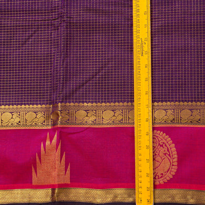 Purple And Pink Kanchi Silk Cotton Saree For Festive Wear VP SC 223