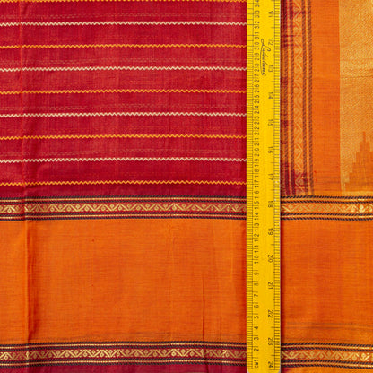 Red And Orange Kanchi Silk Cotton Saree For Festive Wear VP SC 277