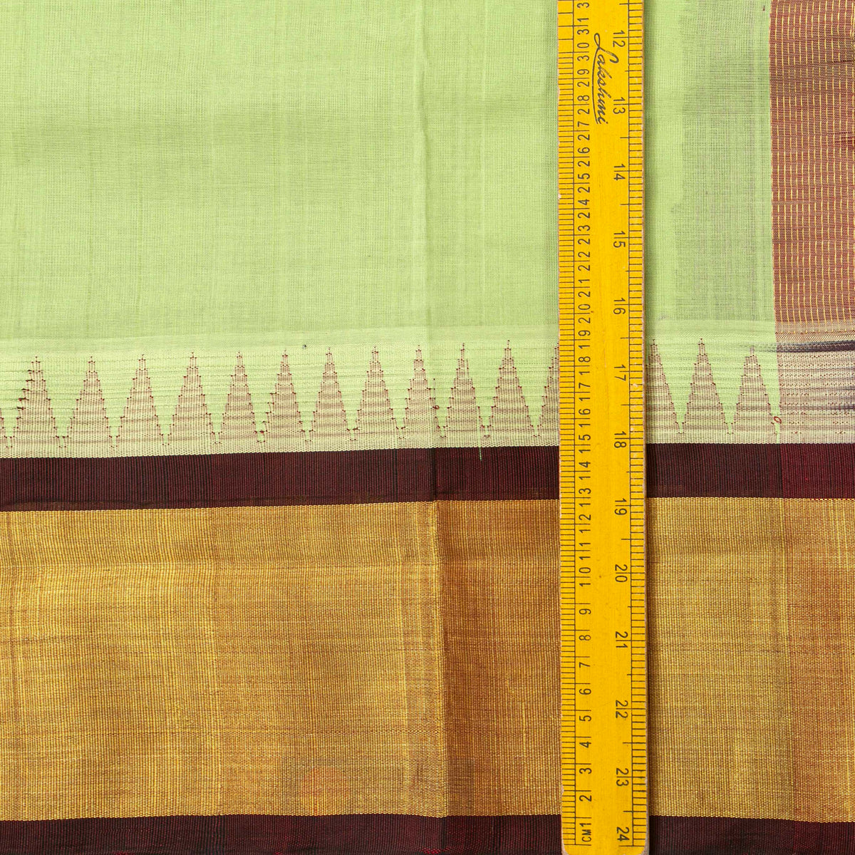 Pista Green And Maroon Kanchi Silk Cotton Saree For Festive Wear VP SC 268