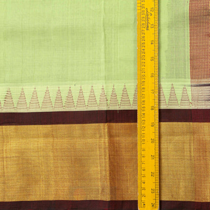 Pista Green And Maroon Kanchi Silk Cotton Saree For Festive Wear VP SC 268