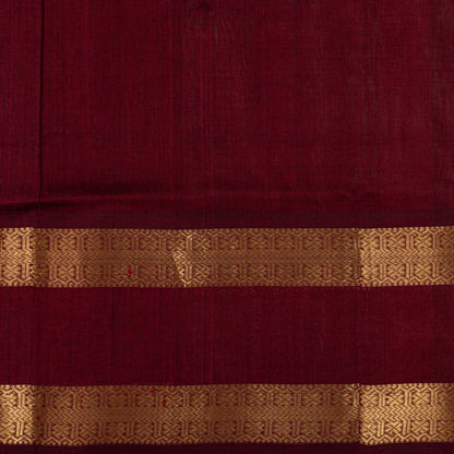 Blue And Maroon Kanchi Silk Cotton Saree For Festive Wear VP SC 267