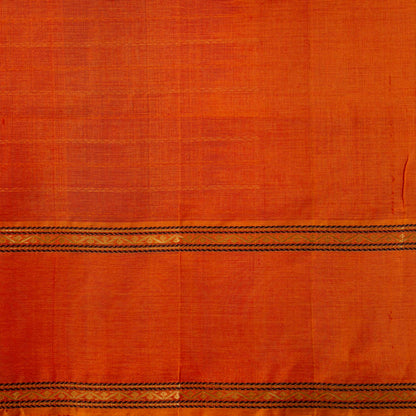 Red And Orange Kanchi Silk Cotton Saree For Festive Wear VP SC 277