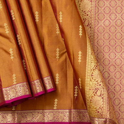 Mustard And Magenta Kanchipuram Soft Silk Saree For Festive Wear PV RSP 214