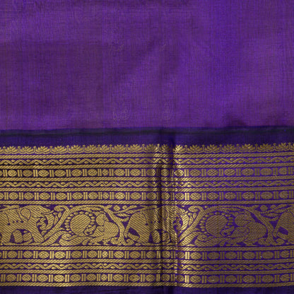Fawn And Violet Kanchi Silk Cotton Saree For Festive Wear VP SC 276