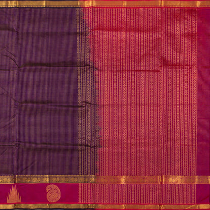 Purple And Pink Kanchi Silk Cotton Saree For Festive Wear VP SC 223